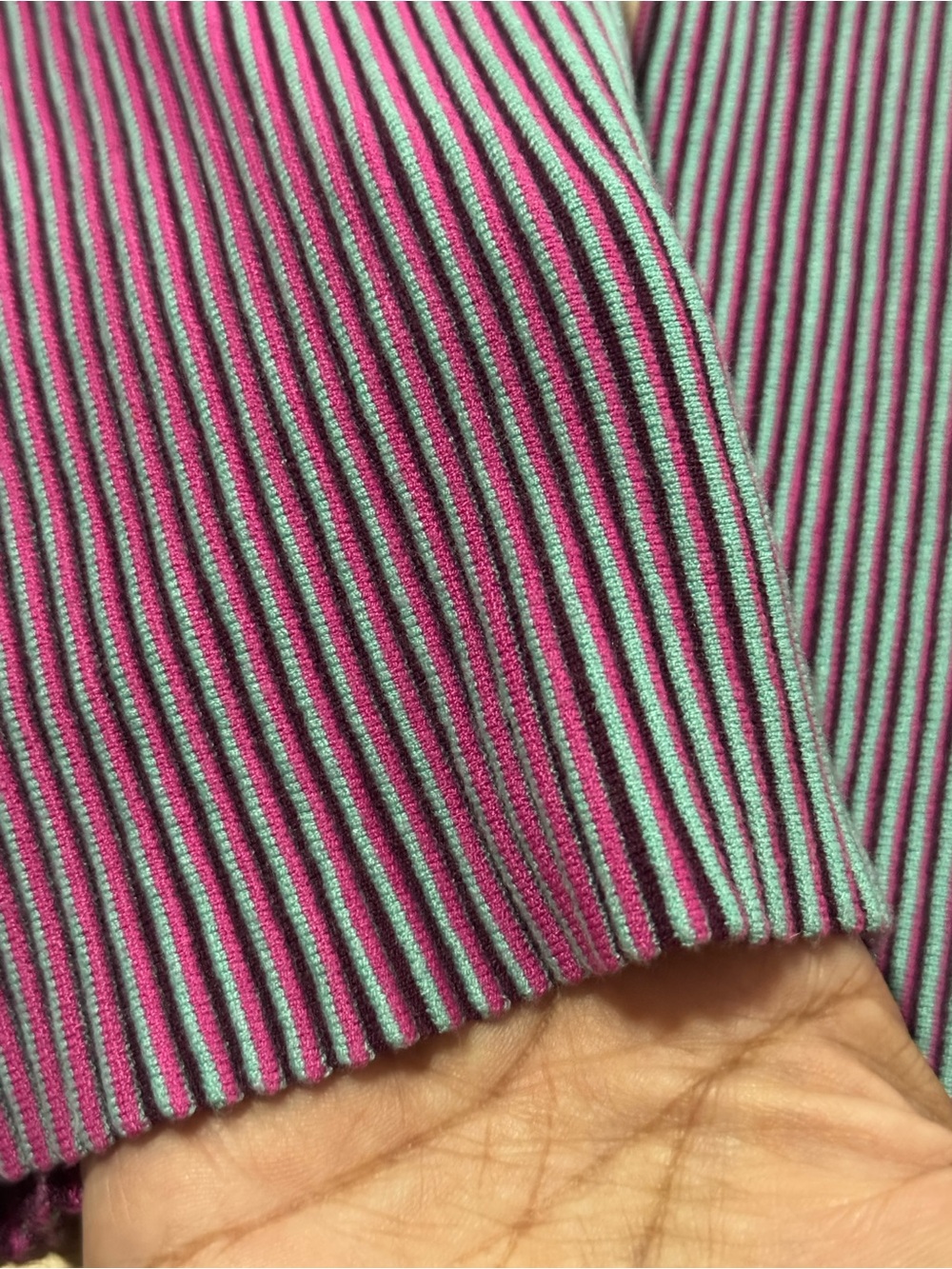 Desigual Ribbed Zip-Up Turtleneck Sweater in Purple and Teal - Picture 12 of 13